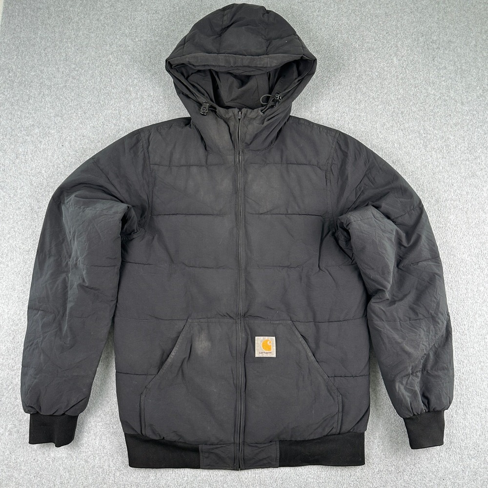 Carhartt WIP Jacket Mens‎ S Black Belmont Jacket Puffer Hooded I016701 Nylon